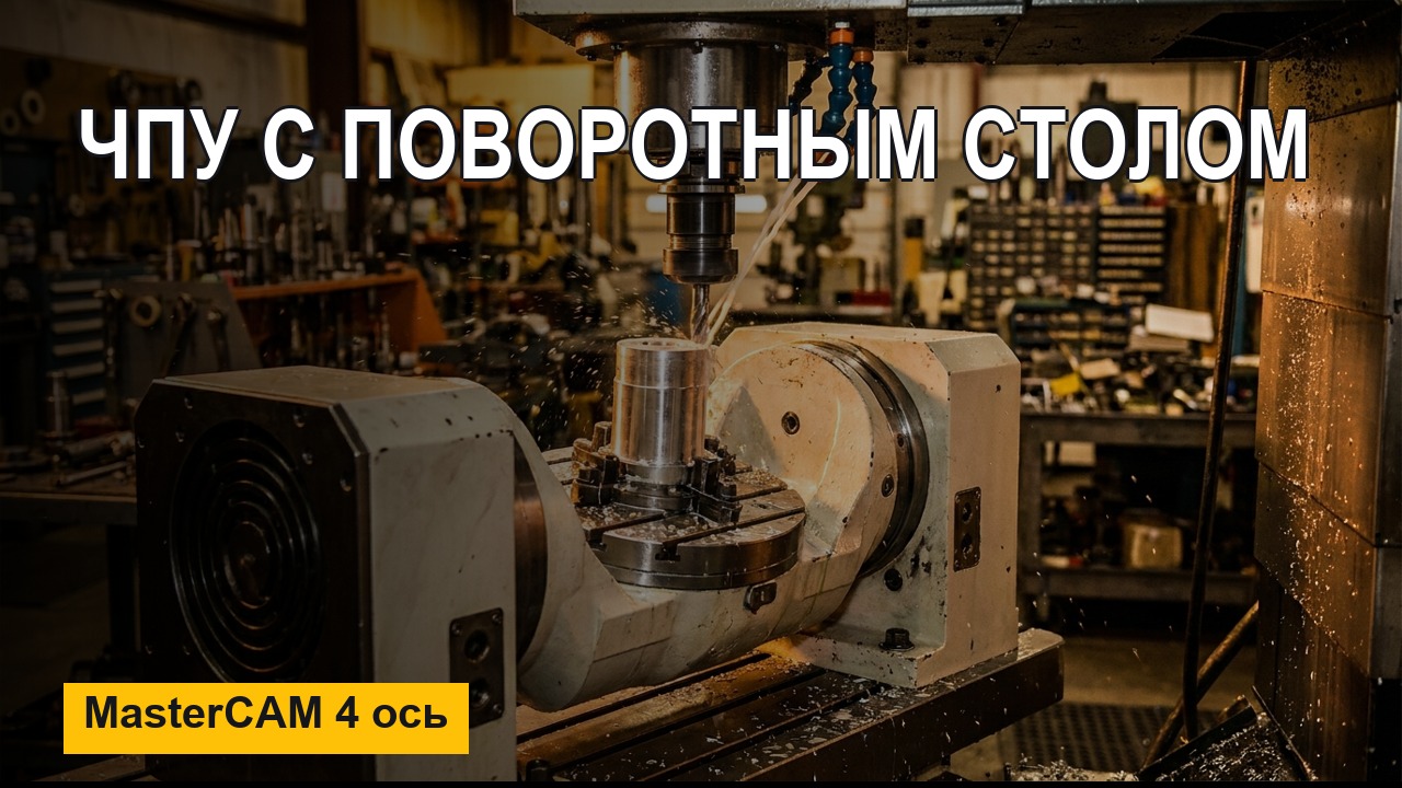 MasterCAM: программирование ЧПУ с поворотным столом (4-я ось)