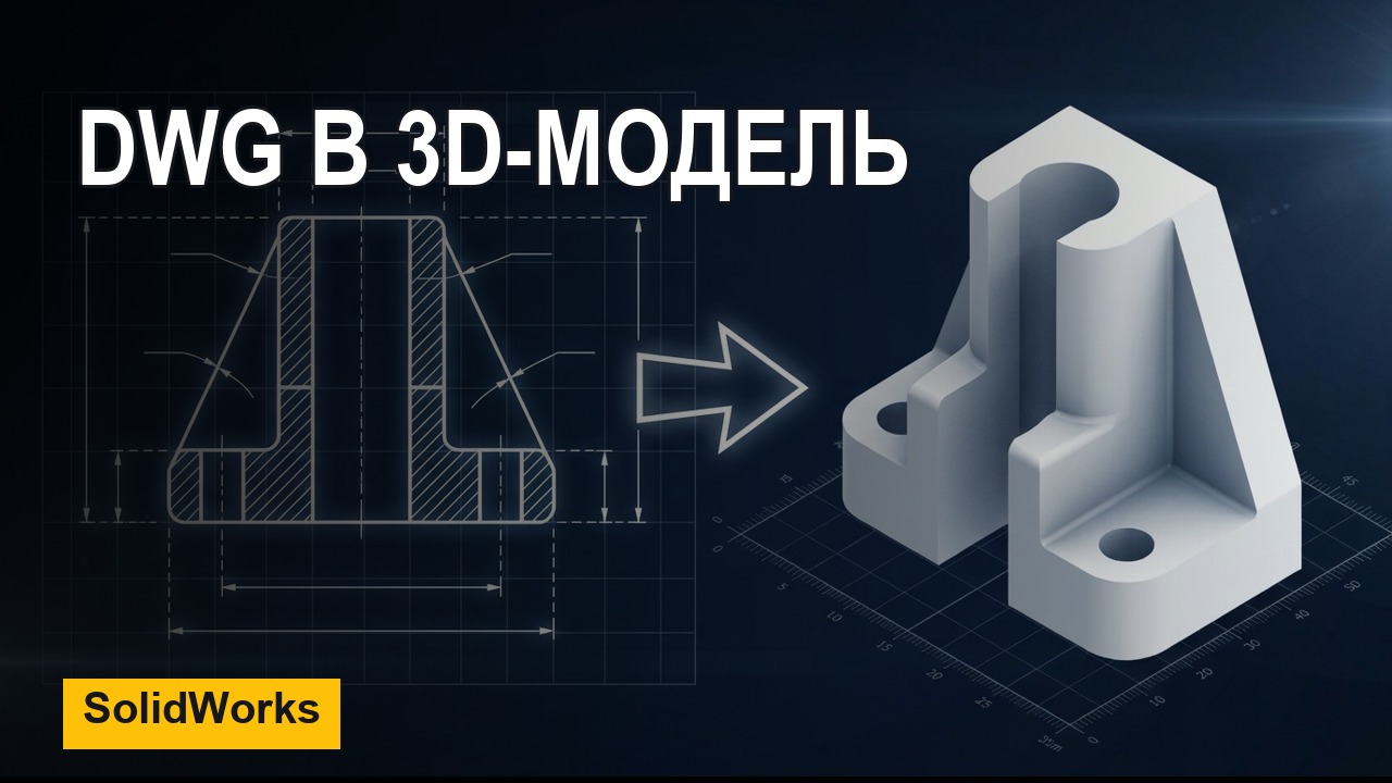 SolidWorks: перевод чертежа DWG в 3D-модель — импорт эскиза