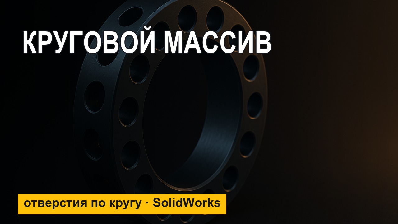 Круговой массив в SolidWorks — отверстия по кругу на детали