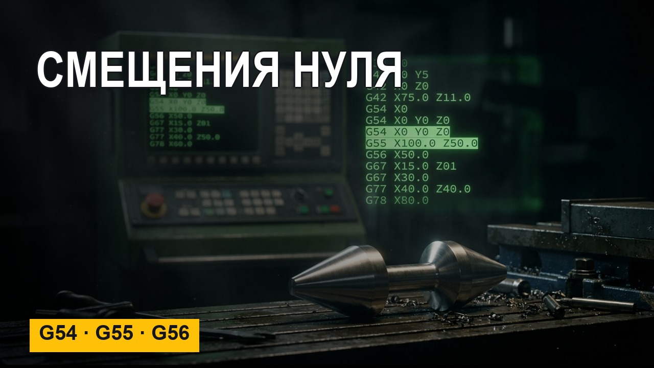 Смещения нуля G54 G55 G56 — как развести поверхности детали без правки программы