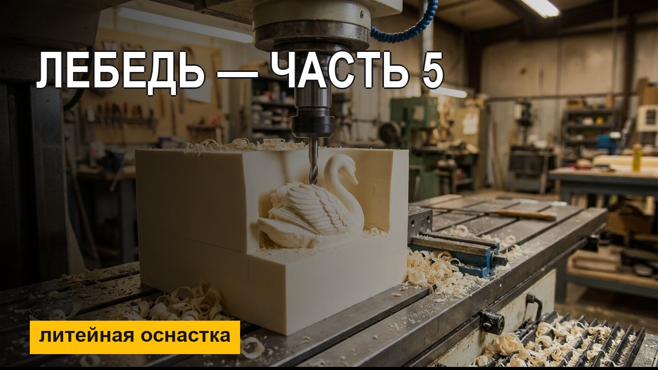 MasterCAM: обработка литейной оснастки «Лебедь» — часть 5