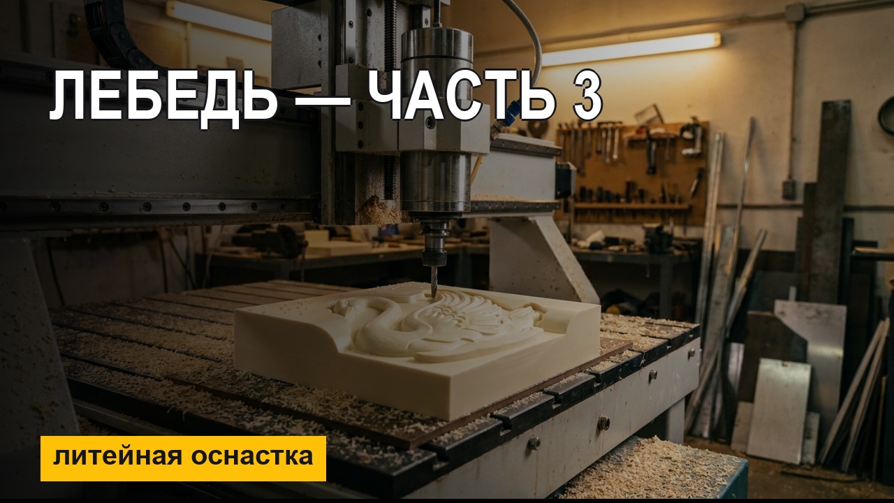 MasterCAM: обработка литейной оснастки «Лебедь» — часть 3