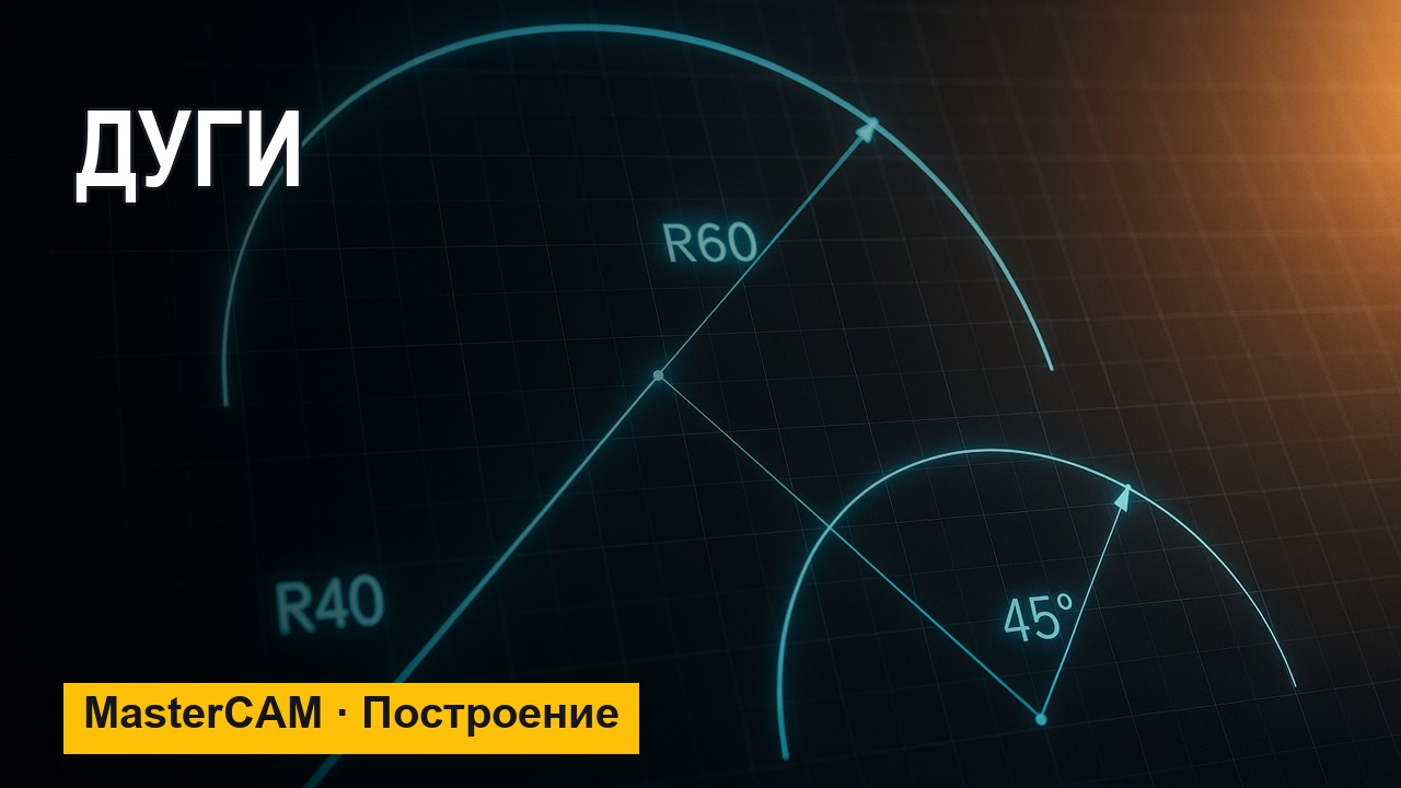 MasterCAM с нуля: дуги — полярная, по точкам, касательная