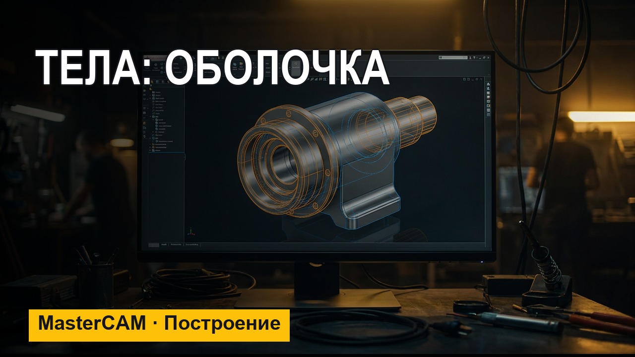 MasterCAM: тела — оболочка и булевые операции