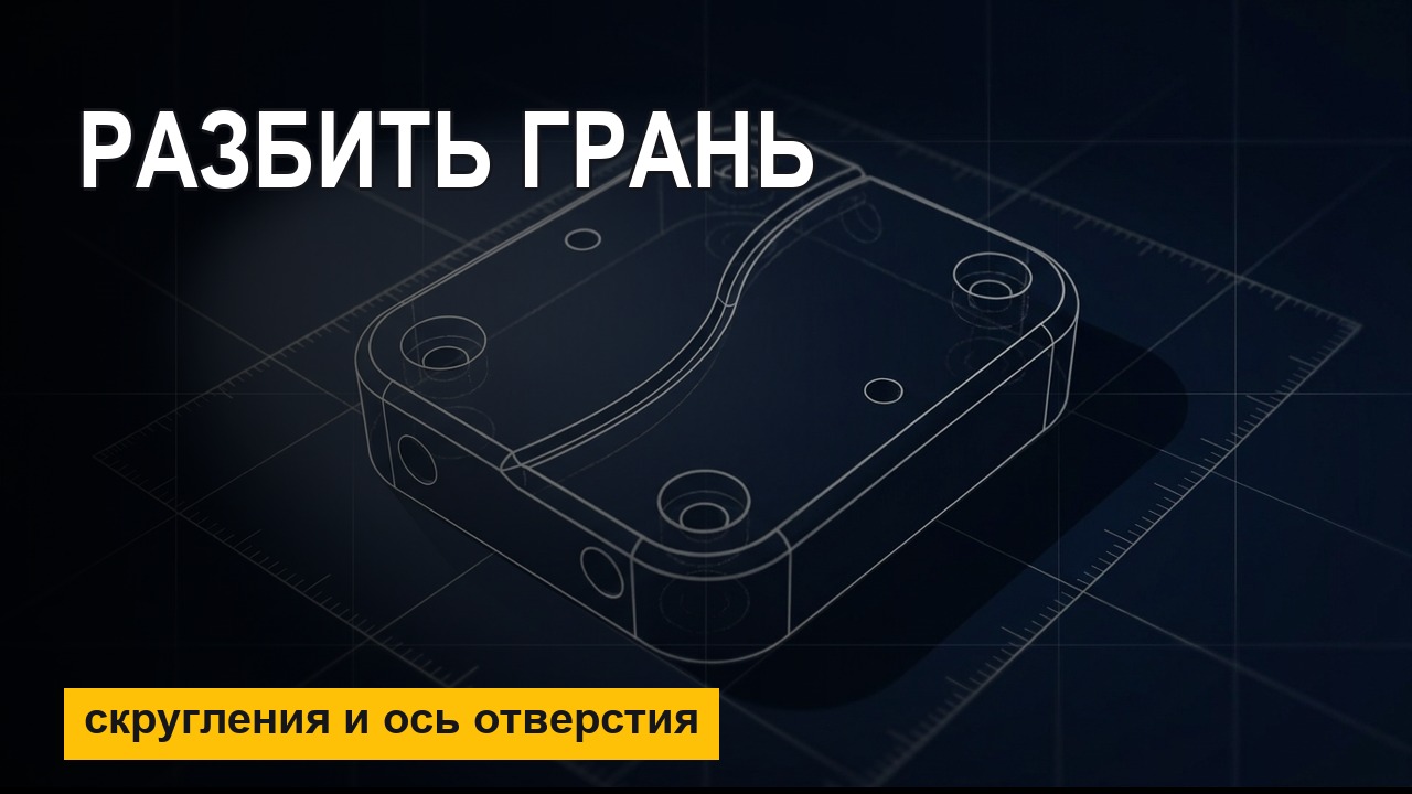 MasterCAM с нуля: разбить грань, убрать скругление, ось отверстия