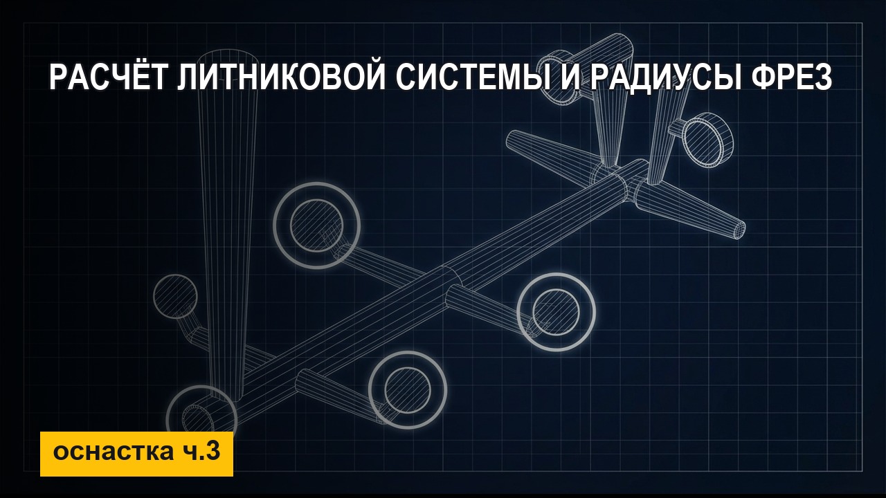 SolidWorks: расчёт литниковой системы и радиусы фрез (ч.3)