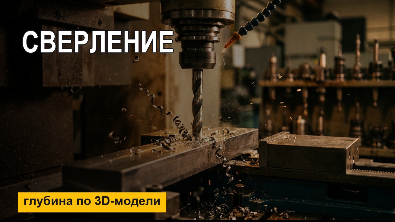 Сверление в MasterCAM — глубина отверстия по 3D-модели