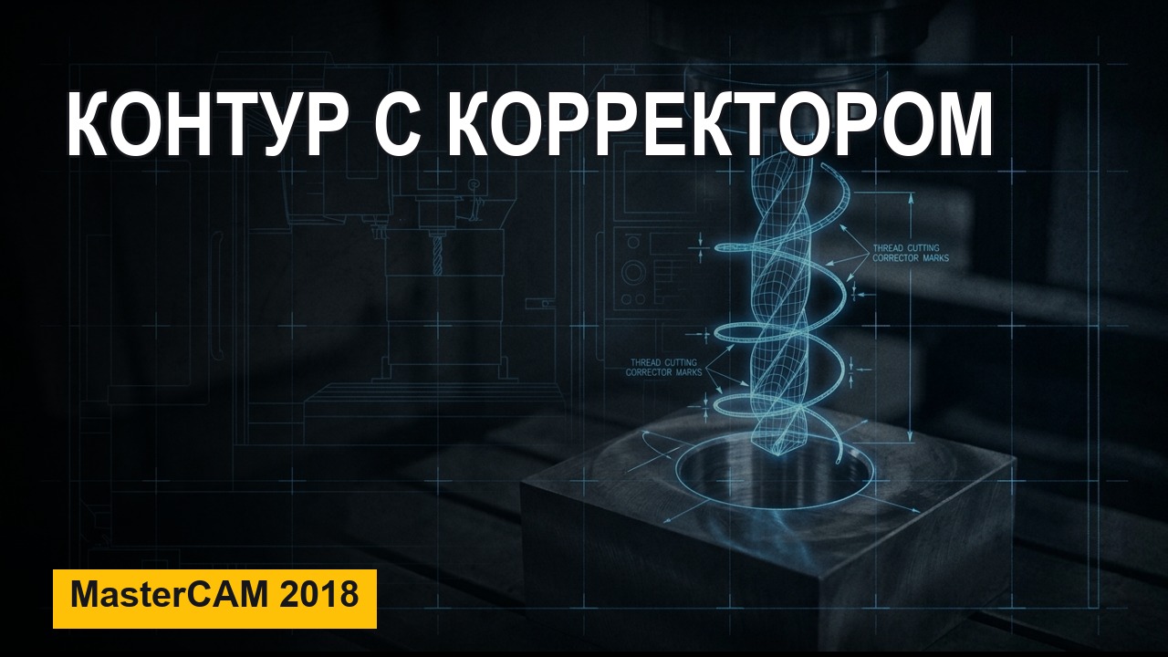 Контурная траектория с корректором в MasterCAM — винтовое движение под резьбу